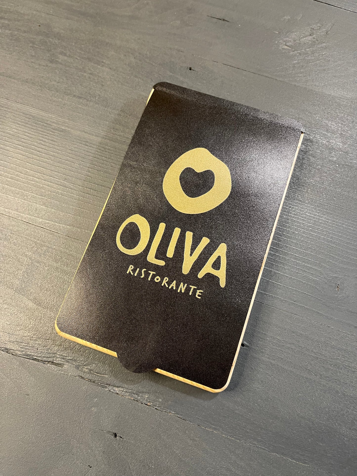 Suport personalizat pentru bonuri din lemn și piele | Suport pentru nota de plată la restaurant | Carnet de cecuri personalizat | Suport premium pentru chitanțe
