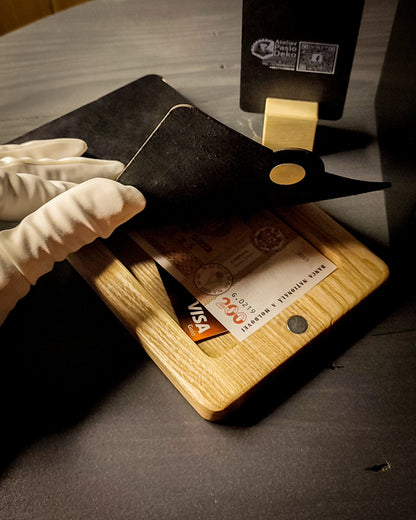 Suport personalizat pentru bonuri din lemn și piele | Suport pentru nota de plată la restaurant | Carnet de cecuri personalizat | Suport premium pentru chitanțe